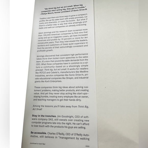 Think Big Act Small By Jason Jennings (Hardback - Good Condition) 👨‍💼🗄️📁 - Picture 3 of 3